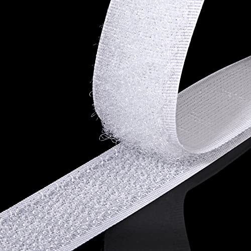 Klettband Selbstklebend 8 Meter Extra Stark, Doppelseitig Klebende mit Klettverschluss 20mm Breit (New WHITE) von SUNRIZ
