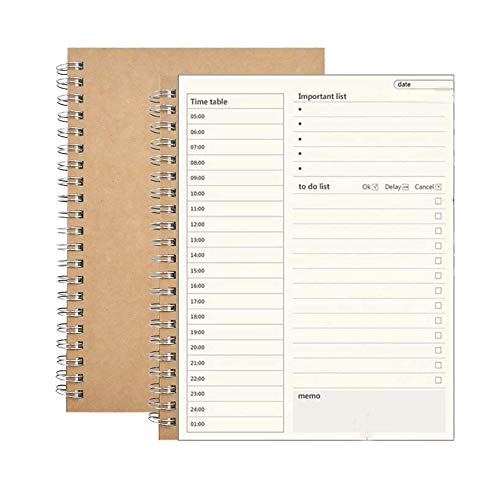 SUNSHINETEK Daily Planner Notepads 4-teilige Aufgabenliste Notebook Personal Organizers mit brauner Kraftabdeckung von SUNSHINETEK