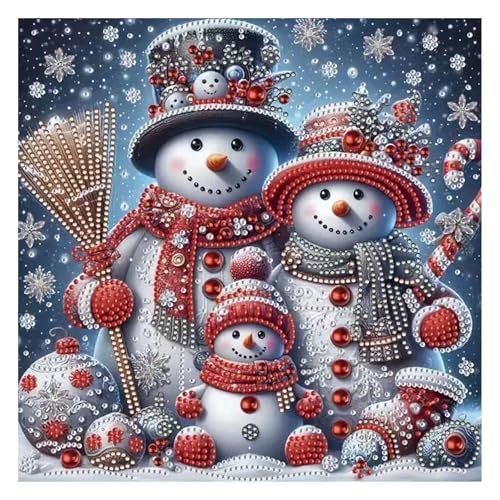 Weihnachten Schneemann Diamond Painting Erwachsene und Kinder, 5D Diamond Painting Bilder, DIY Arts Craft für Heimdekoration,Weihnachtsgeschenke,Geschenke für Freunde, Familie,30x30cm(Familie) von SUNSIERWEI
