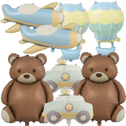 SUNSK Bär Luftballons Polizeiauto Helium Ballon Flugzeug Folienluftballon Heißluftballon Folienballon für Kinder Geburtstags Party, Baby Shower, 8 Stück SUNSK Bär Luftballons Polizeiauto Helium Ballon Flugzeug Folienluftballon Heißluftballon Folienballon für Kinder Geburtstags Party, Baby Shower, 8 Stück von SUNSK