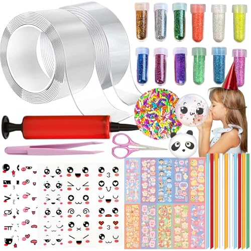 Nano Tape Bubble für Kinder 43 Pcs,DIY Set,Nano Tape Bubble Set,Nano Klebeband Spielzeug Bastelset,Nanoband Multipurpose,Fidget Toys and Party Favors Geschenke für Kinder Jungen Mädchen(Transparente) Nano Tape Bubble für Kinder 43 Pcs,DIY Set,Nano Tape Bubble Set,Nano Klebeband Spielzeug Bastelset,Nanoband Multipurpose,Fidget Toys and Party Favors Geschenke für Kinder Jungen Mädchen(Transparente) von SUNXBUK