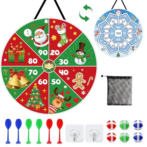 SUNYOK Weihnachten Dartscheibe Kinder Weihnachts Doppelseitige Dartspiel Weihnachten Party Spiele Klettballspiel Wurfspiel für Jungen Mädchen Weihnachtsfeier Xmas Party Indoor Outdoor Spielen SUNYOK Weihnachten Dartscheibe Kinder Weihnachts Doppelseitige Dartspiel Weihnachten Party Spiele Klettballspiel Wurfspiel für Jungen Mädchen Weihnachtsfeier Xmas Party Indoor Outdoor Spielen von SUNYOK
