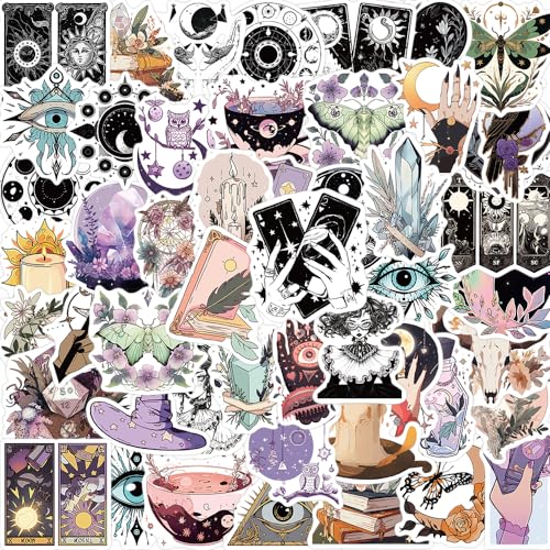 Hexe Sticker 50 Stück,Witchy Sticker Set Wasserfest Graffiti Aufkleber,Aesthetic Sticker für Laptop Skateboard Koffer Helm Auto Fahrrad Handy Scrapbook,Geschenk für Kinder Teenager Erwachsene von SUNYOVIME