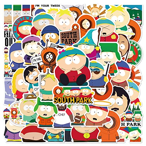 South Park Sticker,50 Stück Anime Vinyl Sticker Set, Wasserfest Cartoon Graffiti Aufkleber Stickers für Laptop Skateboard Koffer Helm Motorrad Auto Fahrrad Handy,Geschenk für Kinder Erwachsene von SUNYOVIME