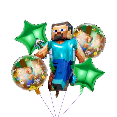 SUNZWO Geburtstagsdeko Set im Pixel-Spiel Design – 5-tlg. Kinderparty Deko mit Ballons & Kuchentopper – für Jungen & Mädchen ab 6 Jahre – wiederverwendbar & BPA-frei SUNZWO Geburtstagsdeko Set im Pixel-Spiel Design – 5-tlg. Kinderparty Deko mit Ballons & Kuchentopper – für Jungen & Mädchen ab 6 Jahre – wiederverwendbar & BPA-frei von SUNZWO