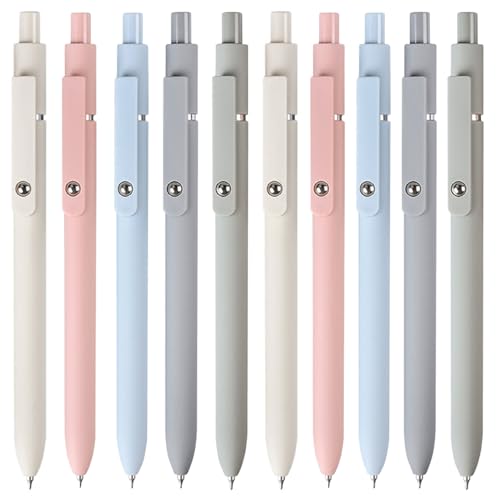 SUPEASY 0,5 mm Kugelschreiber, Extra weicher Silikon-Griff, Ideal für Schule, Office & täglichen Gebrauch, 10er Pack (Morandi-Look) von SUPEASY