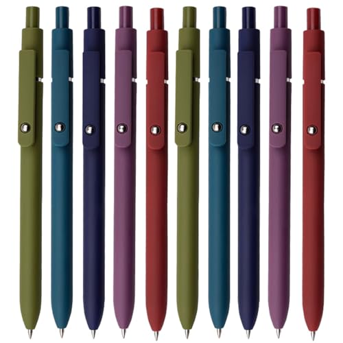 SUPEASY 0,5 mm Kugelschreiber, Extra weicher Silikon-Griff, Ideal für Schule, Office & täglichen Gebrauch, 10er Pack (Vintage-Look) von SUPEASY