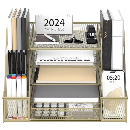 SUPEASY Schreibtisch-Organizer aus Netzstoff mit Aktenhalter, 5-stöckig, Papier-Briefablage, Organizer mit Zeitschriftenhalter, Schreibtisch-Organizer und Aufbewahrung mit Schublade für Bürobedarf, SUPEASY Schreibtisch-Organizer aus Netzstoff mit Aktenhalter, 5-stöckig, Papier-Briefablage, Organizer mit Zeitschriftenhalter, Schreibtisch-Organizer und Aufbewahrung mit Schublade für Bürobedarf, von SUPEASY