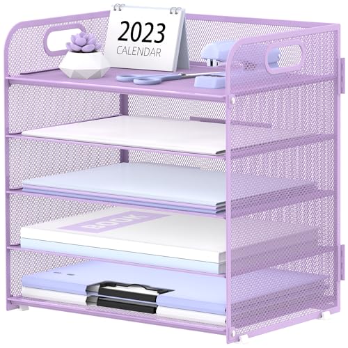 Supeasy 5 Ablagen, Papier-Organizer, Briefablage mit Griff, Netzstoff, Schreibtisch-Organizer für Büro, Zuhause oder Schule Supeasy 5 Ablagen, Papier-Organizer, Briefablage mit Griff, Netzstoff, Schreibtisch-Organizer für Büro, Zuhause oder Schule von SUPEASY