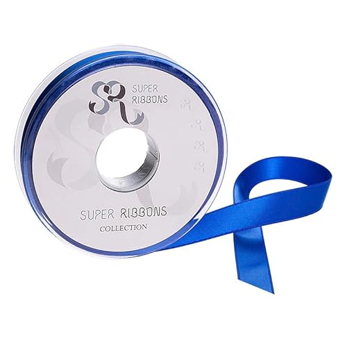 SR Super Ribbons®™ Doppelseitiges Satinband, 3 mm, 6 mm, 10 mm, 15 mm, 25 mm und 38 mm, 20/50 m auf Hartplastikrollen, hochwertig, königsblau, 10mm x 20m von SUPER RIBBONS