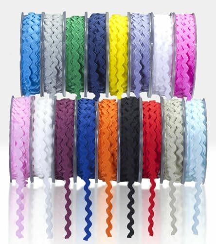 SUPER RIBBONS®™ - Vollspule, 13 mm, hochwertiges RIC RAC Band/Geflecht/Besatz, 20 m Rolle, rot von SUPER RIBBONS