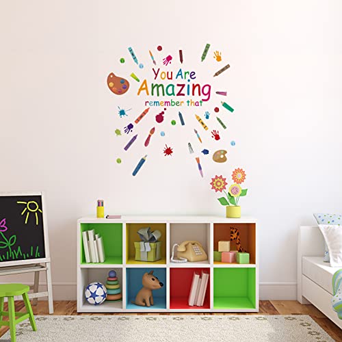 SUPERDANT 3 Blatt Süße Bunte PVC-Wandaufkleber Sie Sind Erstaunlich Buntstifte Paletten Handabdruckmuster Vinyl-Wand-Kunst-Aufkleber Für Kindergarten Kinderzimmer Wand Tür Dekor 300x300mm SUPERDANT 3 Blatt Süße Bunte PVC-Wandaufkleber Sie Sind Erstaunlich Buntstifte Paletten Handabdruckmuster Vinyl-Wand-Kunst-Aufkleber Für Kindergarten Kinderzimmer Wand Tür Dekor 300x300mm von SUPERDANT