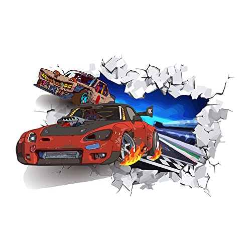 SUPERDANT 3D Cooles Rennauto-Wandtattoo Buntes Bahnrennen Vinyl-Wandaufkleber Abnehmbare Wandkunst Für Kinderzimmer Kindergarten Rennsport-Fan-Geschenke Wanddekoration SUPERDANT 3D Cooles Rennauto-Wandtattoo Buntes Bahnrennen Vinyl-Wandaufkleber Abnehmbare Wandkunst Für Kinderzimmer Kindergarten Rennsport-Fan-Geschenke Wanddekoration von SUPERDANT