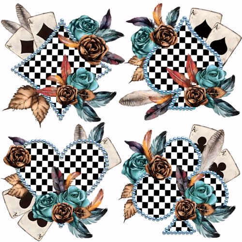 SUPERDANT 4 Stück Blumen Poker Wärmeübertragungs Pik Aufbügelbilder Kunststoff Aufkleber Set Kleidung Aufbügelbilder Für T Shirts Segeltuchtaschen Jacken DIY Bastelarbeiten 25x25cm SUPERDANT 4 Stück Blumen Poker Wärmeübertragungs Pik Aufbügelbilder Kunststoff Aufkleber Set Kleidung Aufbügelbilder Für T Shirts Segeltuchtaschen Jacken DIY Bastelarbeiten 25x25cm von SUPERDANT