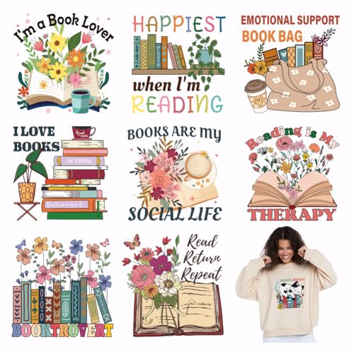 SUPERDANT 4 Stück Bücher Blumen Bügelbilder Wärmeübertragung Patches Mit Lesezitaten Bügelbilder Wärmeübertragung Aufkleber Wärmeübertragungspapier Für Kleidung T Shirts Jeans Schulanfang SUPERDANT 4 Stück Bücher Blumen Bügelbilder Wärmeübertragung Patches Mit Lesezitaten Bügelbilder Wärmeübertragung Aufkleber Wärmeübertragungspapier Für Kleidung T Shirts Jeans Schulanfang von SUPERDANT