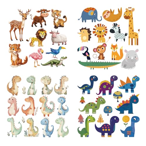 SUPERDANT 4 Stück Cartoon Tiere Zum Aufbügeln Süße Dinosaurier Tiere Wärmeübertragungsaufkleber Zum Aufbügeln von Patches Aufkleber Für Kinder T Shirts Kleidung Jeans DIY Aufkleber SUPERDANT 4 Stück Cartoon Tiere Zum Aufbügeln Süße Dinosaurier Tiere Wärmeübertragungsaufkleber Zum Aufbügeln von Patches Aufkleber Für Kinder T Shirts Kleidung Jeans DIY Aufkleber von SUPERDANT