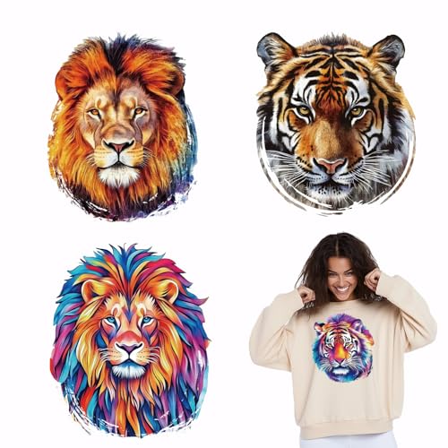 SUPERDANT 4 Stück Löwe Und Tiger Aufkleber für Wärmeübertragung Löwen Tiger Tiere Wärmeübertragung Aufkleber DIY Waschbares Bügelpapier Für Kleidung T-Shirt Jeans Rucksäcke DIY Applique SUPERDANT 4 Stück Löwe Und Tiger Aufkleber für Wärmeübertragung Löwen Tiger Tiere Wärmeübertragung Aufkleber DIY Waschbares Bügelpapier Für Kleidung T-Shirt Jeans Rucksäcke DIY Applique von SUPERDANT