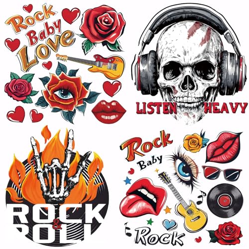 SUPERDANT 4 Stück Rockmusik Wärmeübertragungs Skelett Aufbügelbilder Kunststoff Aufkleber Set Kleidung Aufbügelbilder Für T Shirts Segeltuchtaschen Jacken DIY Bastelarbeiten 25x25cm SUPERDANT 4 Stück Rockmusik Wärmeübertragungs Skelett Aufbügelbilder Kunststoff Aufkleber Set Kleidung Aufbügelbilder Für T Shirts Segeltuchtaschen Jacken DIY Bastelarbeiten 25x25cm von SUPERDANT