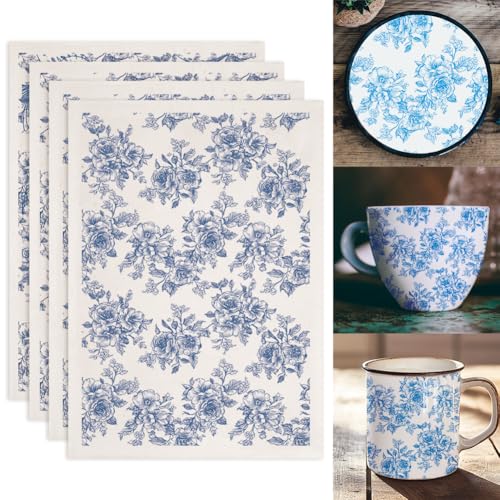 SUPERDANT 4 Stück Rosencluster Unterglasur Transfers Blumenkugel Transferaufkleber Keramik Abziehbilder Keramik Porzellan Ton Transferpapier Überglasur Emaille Aufkleber SUPERDANT 4 Stück Rosencluster Unterglasur Transfers Blumenkugel Transferaufkleber Keramik Abziehbilder Keramik Porzellan Ton Transferpapier Überglasur Emaille Aufkleber von SUPERDANT