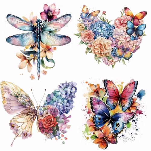 SUPERDANT 4 Stück Schmetterlingsblumen Wärmeübertragung Schmetterlingsblumen Bügelbilder Kunststofffolie Logo Aufkleber Set Kleidung Bügelbilder Für T Shirts Leinentaschen DIY Bastelarbeiten SUPERDANT 4 Stück Schmetterlingsblumen Wärmeübertragung Schmetterlingsblumen Bügelbilder Kunststofffolie Logo Aufkleber Set Kleidung Bügelbilder Für T Shirts Leinentaschen DIY Bastelarbeiten von SUPERDANT