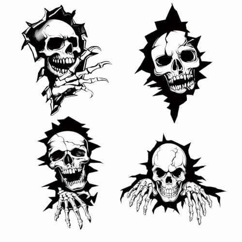 SUPERDANT 4 Stück Totenkopf Bügelbilder Wärmeübertragung Patches Totenkopf An Der Wand Wärmeübertragungsaufkleber DIY Waschbares Erdbeer Kirsch Aufbügler Für Kleidung T Shirts Rucksäcke Taschen Kissen von SUPERDANT