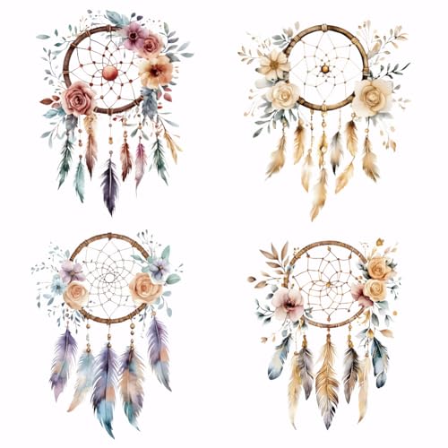 SUPERDANT 4 Stück Traumfänger Wärmeübertragung Floraler Traumfänger Bügelbilder Kunststofffolie Logo Aufkleber Set Kleidung Bügelbilder Für T Shirts Segeltuchtaschen Jacken Bastelarbeiten SUPERDANT 4 Stück Traumfänger Wärmeübertragung Floraler Traumfänger Bügelbilder Kunststofffolie Logo Aufkleber Set Kleidung Bügelbilder Für T Shirts Segeltuchtaschen Jacken Bastelarbeiten von SUPERDANT