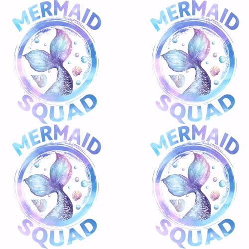 SUPERDANT 4 Stück Wärmeübertragung Mit Blauem Fischschwanz Der Kleinen Meerjungfrau Bügelbilder Kunststoff Aufkleber Set Kleidung Aufbügelbilder Für T Shirts Segeltuchtaschen Jacken Bastelarbeiten von SUPERDANT