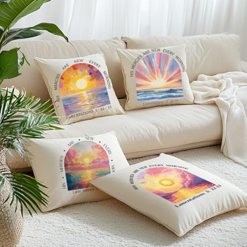 SUPERDANT 4 Stück Wärmeübertragungsaufkleber Mit Sonnenuntergang In Öl Inspirierender Text Zum Aufbügeln Aufbügler Aufkleber Waschbares Aufkleberpapier Für Kleidung T Shirts Jeans Rucksäcke von SUPERDANT