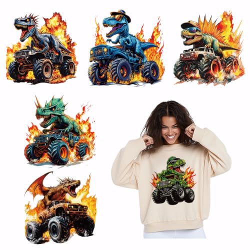SUPERDANT 6 Stück Dinosaurier Truck Bügelbilder Mit Flammen Wärmeübertragungsfolie Aufkleber Set Kleidung Bügelbilder Für Jungen T Shirts Kapuzenpullover Segeltuchtaschen Kissen Jacken Bastelarbeiten SUPERDANT 6 Stück Dinosaurier Truck Bügelbilder Mit Flammen Wärmeübertragungsfolie Aufkleber Set Kleidung Bügelbilder Für Jungen T Shirts Kapuzenpullover Segeltuchtaschen Kissen Jacken Bastelarbeiten von SUPERDANT
