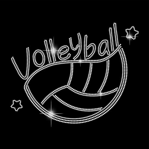 SUPERDANT Aufbügelbare Strass Hotfix Zum Aufbügeln In Volleyballform Volleyball Strass Hotfix Transfer Patch T Shirt Kristall Bügelbild Strass Zum Aufbügeln Sportthema Diamant Aufkleber DIY Geschenke von SUPERDANT