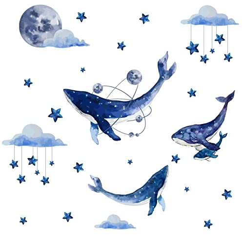 SUPERDANT Blauwal Wandsticker Nachthimmel Wandaufkleber Blaue Wolken Tier Wandtattoo DIY Art Decor Vinyl Wandsticker Für Kinderzimmer Kinder Schlafzimmer Wohnzimmer Jungen Geschenk 90x29cm SUPERDANT Blauwal Wandsticker Nachthimmel Wandaufkleber Blaue Wolken Tier Wandtattoo DIY Art Decor Vinyl Wandsticker Für Kinderzimmer Kinder Schlafzimmer Wohnzimmer Jungen Geschenk 90x29cm von SUPERDANT