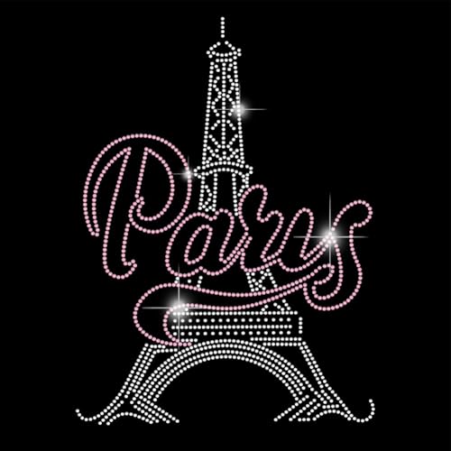 SUPERDANT Bügeln Auf Strass Transfer Paris Handtuch Bling Aufkleber T Shirt Kristall Bügeln Hot Fix Sticker Kristall Dekor Kleidungsreparatur Dekoration Für T Shirt Jacke Taschen von SUPERDANT