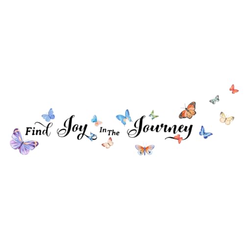 SUPERDANT Bunter Schmetterlings Wandaufkleber Inspirierende Zitate Wandsticker Find Joy In The Journey Wandtattoo Vinyl Wandsticker Für Kinderzimmer Kindergarten Kindergarten Wll Dekorationen von SUPERDANT
