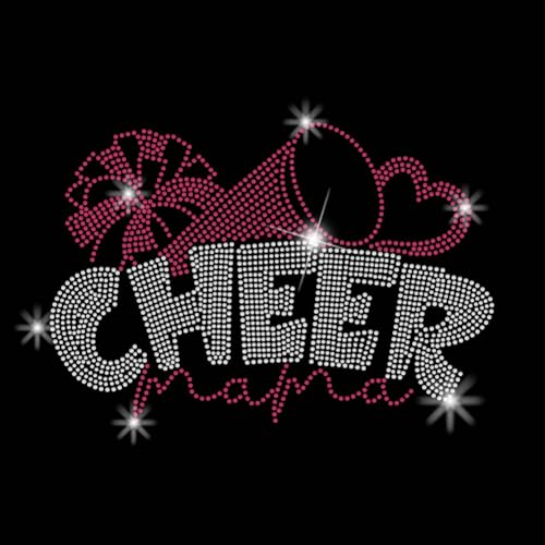 SUPERDANT Cheer Mama Strasssteine Zum Aufbügeln Cheers Party Bling Glas Strass Aufkleber DIY Hotfix Transfer Aufkleber Hitze Strass Patches Für T Shirt Kleidung Hoodies Bastelgeschenke von SUPERDANT