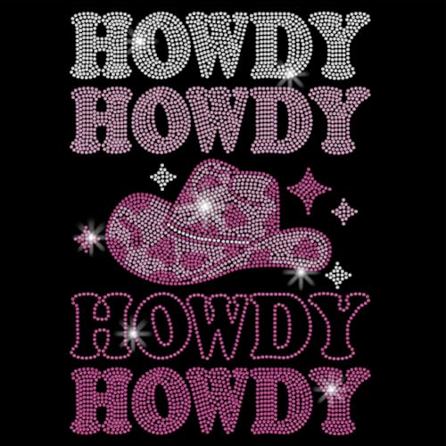 SUPERDANT Cowgirl-Aufkleber zum Aufbügeln mit Strasssteinen, zum Aufbügeln, für T-Shirts, Kleidung, Hoodies, Kunst, Handwerk, Dekoration, Geschenke von SUPERDANT