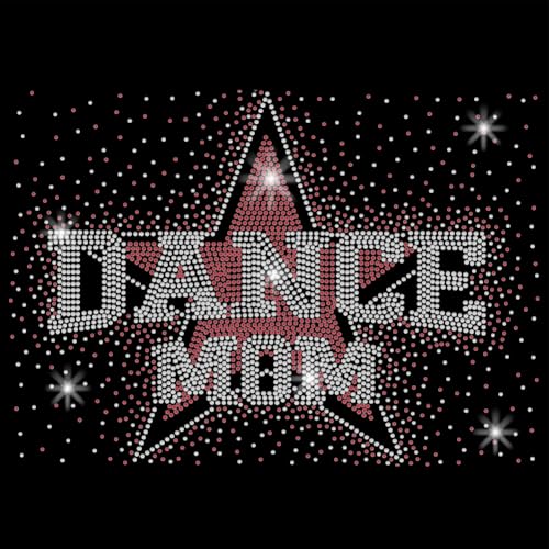 SUPERDANT Dance Mom Strass Aufnäher Zum Aufbügeln Stern Wärmeübertragungsaufkleber Glitzernde Strass Aufnäher Für Damen T Shirts Kleidung Einkaufstaschen Jacken DIY Kunsthandwerksgeschenke von SUPERDANT