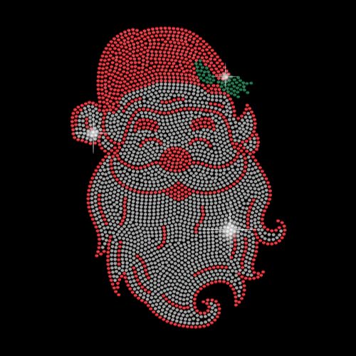SUPERDANT Der Weihnachtsmann Strass Hotfix Zum Aufbügeln Weihnachtstag Bügelbild Strass Zum Aufbügeln Weihnachtsmann Stras Hotfix Transfer Patch Weihnachtstag Kostümzubehör für Kleidung T-Shirt von SUPERDANT
