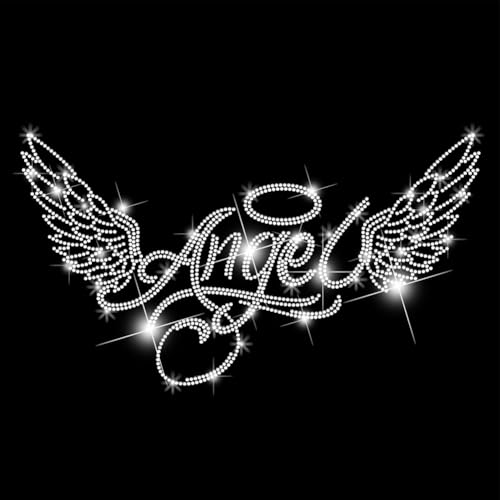 SUPERDANT Engelsflügel Strass Hotfix Zum Aufbügeln Engelsflügel Kristall Stras Transfer zum Aufbügeln Engel Strass Hotfix Transfer Patch Für T Shirt Kleidung Tragetasche DIY Kunst Handwerk Geschenke von SUPERDANT