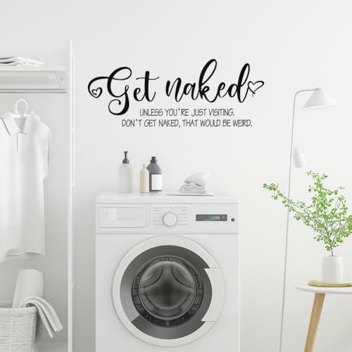 SUPERDANT Erhalten Sie Nackte Wandsticker Vinyl Badezimmer Wandtattoos Lustige Badewortkunst Wand DIY Dekoration Buchstaben Druck Minimalismus Familienzitat Wandkunst Wortsprüche Aufkleber Schild von SUPERDANT