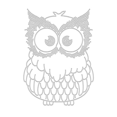 SUPERDANT Eule Strass Hotfix Zum Aufbügeln Süßes Tier Strass Transfer zum Aufbügeln Für DIY Stras Hotfix Transfer Patch Handwerk T Shirt Kleidung Hut Tasche Aufkleber Für T Shirts Hoodie Tasche Mantel von SUPERDANT