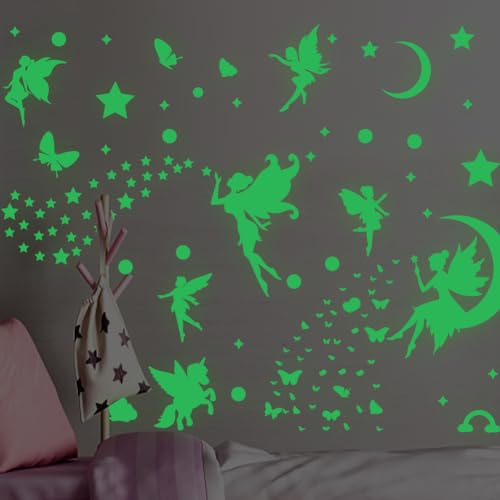 SUPERDANT Fairy Leuchtende Wandsticker Sterne Leuchten Im Dunkeln Wandtattoo Leuchtender Mond Fluoreszierende Aufkleber Leuchtende Wandsticker Für Mädchen Schlafzimmer 4 Stück SUPERDANT Fairy Leuchtende Wandsticker Sterne Leuchten Im Dunkeln Wandtattoo Leuchtender Mond Fluoreszierende Aufkleber Leuchtende Wandsticker Für Mädchen Schlafzimmer 4 Stück von SUPERDANT