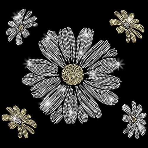 SUPERDANT Gänseblümchen-Strass-Aufkleber, Gänseblümchen, Strass, Transfer-Flicken, Blume, zum Aufbügeln, Diamant-Wärmeübertragungsaufkleber für Mädchen, Kapuzen-Sweatshirt, Dekoration SUPERDANT Gänseblümchen-Strass-Aufkleber, Gänseblümchen, Strass, Transfer-Flicken, Blume, zum Aufbügeln, Diamant-Wärmeübertragungsaufkleber für Mädchen, Kapuzen-Sweatshirt, Dekoration von SUPERDANT