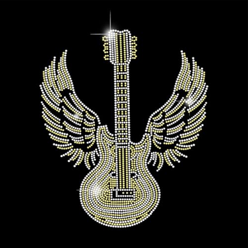 SUPERDANT Gitarre Und Flügel Bügeln Rhinestones Transfer Gitarren T Shirt Kristall Wärmeübertragungsdesigns Gitarrenflügel Kristall Aufkleber Strass Bling Aufkleber Für Kleidung Tragetasche SUPERDANT Gitarre Und Flügel Bügeln Rhinestones Transfer Gitarren T Shirt Kristall Wärmeübertragungsdesigns Gitarrenflügel Kristall Aufkleber Strass Bling Aufkleber Für Kleidung Tragetasche von SUPERDANT