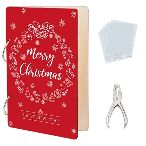 SUPERDANT Grußkarten Organizer Frohe Weihnachten Postkartenordner Aus Holz Kartenhalter Weihnachtsgeschenke Fotoalbum Mit 2 Ring Für Die Feiertage Mit Locher Und 20 Taschen SUPERDANT Grußkarten Organizer Frohe Weihnachten Postkartenordner Aus Holz Kartenhalter Weihnachtsgeschenke Fotoalbum Mit 2 Ring Für Die Feiertage Mit Locher Und 20 Taschen von SUPERDANT
