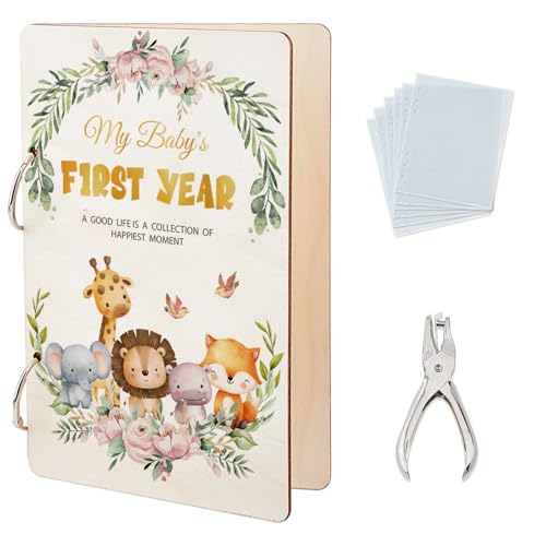 SUPERDANT Grußkarten Organizer Für Das Erste Jahr Meines Babys Cartoon Tiere Postkartenordner Kartenhalter Aus Holz Fotoalbum Mit 2 Ring Für Babyparty Und Geburtstag Mit Locher Und 20 Taschen SUPERDANT Grußkarten Organizer Für Das Erste Jahr Meines Babys Cartoon Tiere Postkartenordner Kartenhalter Aus Holz Fotoalbum Mit 2 Ring Für Babyparty Und Geburtstag Mit Locher Und 20 Taschen von SUPERDANT