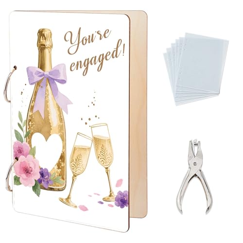SUPERDANT Grußkarten Organizer Mit Champagner Und Blumen You'Re Engaged Postkartenordner Kartenhalter Aus Holz Verlobungsgeschenk Fotoalbum Mit 2 Ring Für Hochzeitsfeiern Mit Locher Und 20 Taschen SUPERDANT Grußkarten Organizer Mit Champagner Und Blumen You'Re Engaged Postkartenordner Kartenhalter Aus Holz Verlobungsgeschenk Fotoalbum Mit 2 Ring Für Hochzeitsfeiern Mit Locher Und 20 Taschen von SUPERDANT
