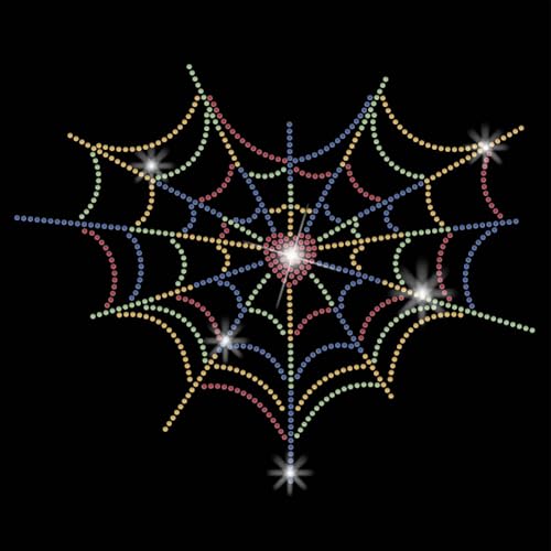 SUPERDANT Halloween Strass Transferfolie Zum Aufbügeln Spinnennetz Wärmeübertragungsaufkleber Aufbügel Aufkleber Glitzernde Diamant Patches Für T Shirts Kleidung Tragetaschen DIY Halloween Dekoration von SUPERDANT