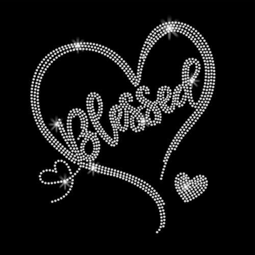 SUPERDANT Herz Blessed Kristall Strass Aufbügler Applikation DIY Transfer Aufkleber Weißes Glitzer Strass Muster Dekoration Für T Shirt Tasche Kissen Jacken 29.7x21cm SUPERDANT Herz Blessed Kristall Strass Aufbügler Applikation DIY Transfer Aufkleber Weißes Glitzer Strass Muster Dekoration Für T Shirt Tasche Kissen Jacken 29.7x21cm von SUPERDANT