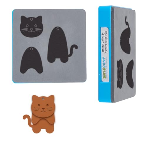 SUPERDANT Kätzchen Schlüsselanhänger Leder Stanzformen Katzen Schlüsselbund Leder Stanzform Tier Schlüsselbund Stanzformen für Leders DIY Stanze Schlüsselanhänger Stanzform Für Männer Und Frauen von SUPERDANT
