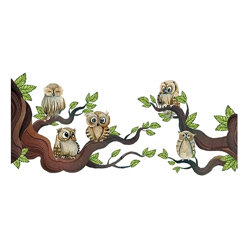 SUPERDANT Karton Eulen Wandaufkleber Bunter Wald Wandsticker Eulen Auf Den Zweigen Wandtattoo Abnehmbarer Vinyl Wandsticker Kunst Wandaufkleber Für Kinderzimmer Spielzimmer Dekoration SUPERDANT Karton Eulen Wandaufkleber Bunter Wald Wandsticker Eulen Auf Den Zweigen Wandtattoo Abnehmbarer Vinyl Wandsticker Kunst Wandaufkleber Für Kinderzimmer Spielzimmer Dekoration von SUPERDANT